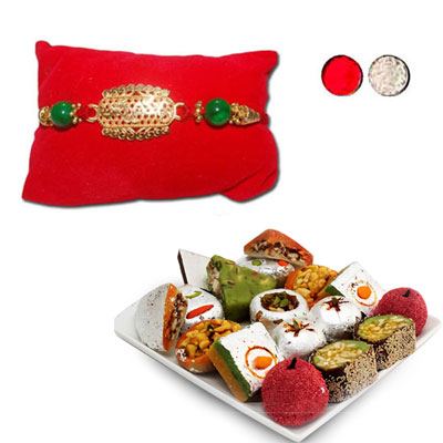 "Rakhi - ZR-5590 A (Single Rakhi), 500gms Kaju Assorted Sweets - Click here to View more details about this Product